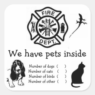 En Funda de Pegatinas de Mascotas de bomberos