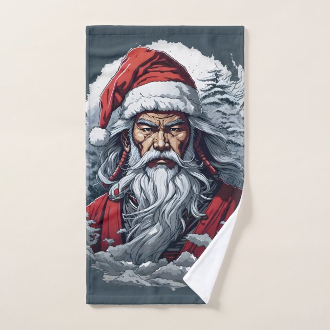 En huelga Samurai Santa Claus (Toalla de mano)