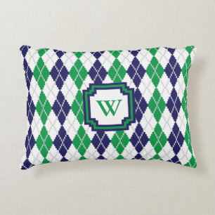 En la almohada verde del acento de Argyle