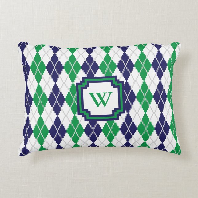 En la almohada verde del acento de Argyle (Anverso)