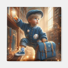 En la biblioteca - Imán azul