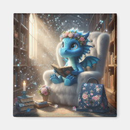 En la Biblioteca - Imán del Dragón Azul