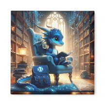 En la Biblioteca - Imán del Dragón Azul