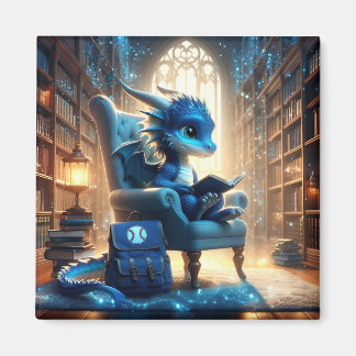 En la Biblioteca - Imán del Dragón Azul
