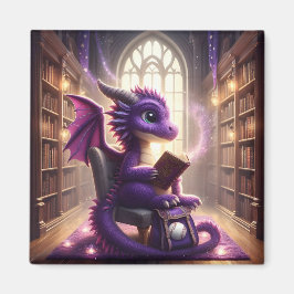 En la biblioteca - Imán del dragón púrpura