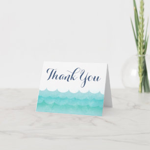 En la boda náutica del mar gracias las tarjetas