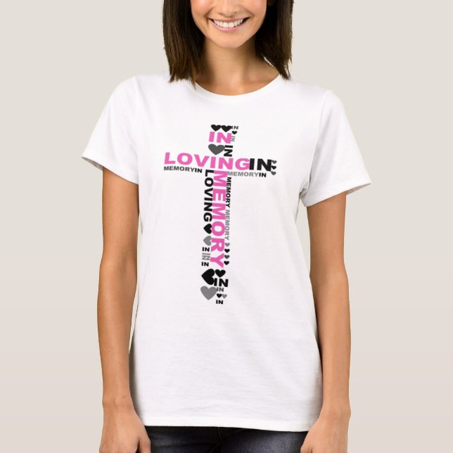 En la camiseta cruzada rosa de amor por la memoria (Anverso)