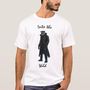 En la camiseta de la guerrera de la pantera salvaj