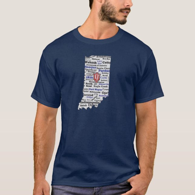 EN la camiseta masculina de Word Cloud (V1 Blue) (Anverso)