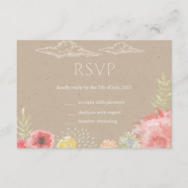 En la carta RSVP de la boda de verano en la prader
