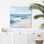 En la impresión de lienzos de playa<br><div class="desc">En el Beach Painting Print, con unos tonos de arena blanca y un océano acuático transparente. Decoración de playa costera con aguas tropicales cristalinas y playa de arena. Esta moderna pintura costera impresa en tonos azules del océano, marrones enloquecidos y blancos es una pieza elegante de decoración playera, arte en...</div>