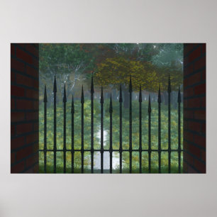 En la impresión del bosque antiguo