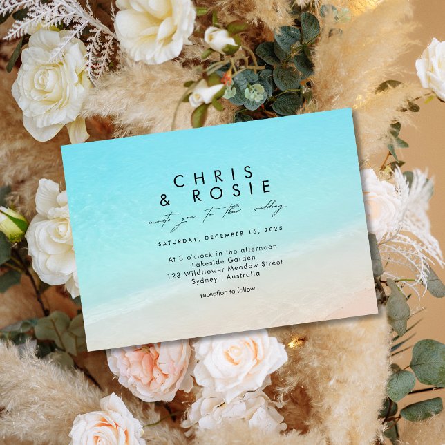 En la invitación a la boda de la playa (Subido por el creador)