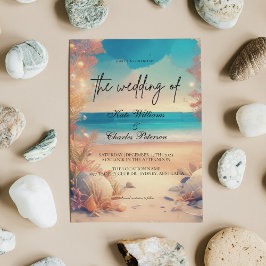 En la invitación a la boda de la playa