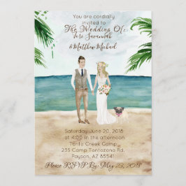 En La Invitación A La Boda De Playa - Con El Masco