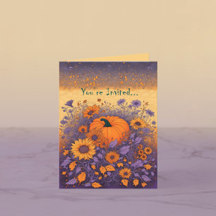 En la invitación al jardín de Hallowe'en