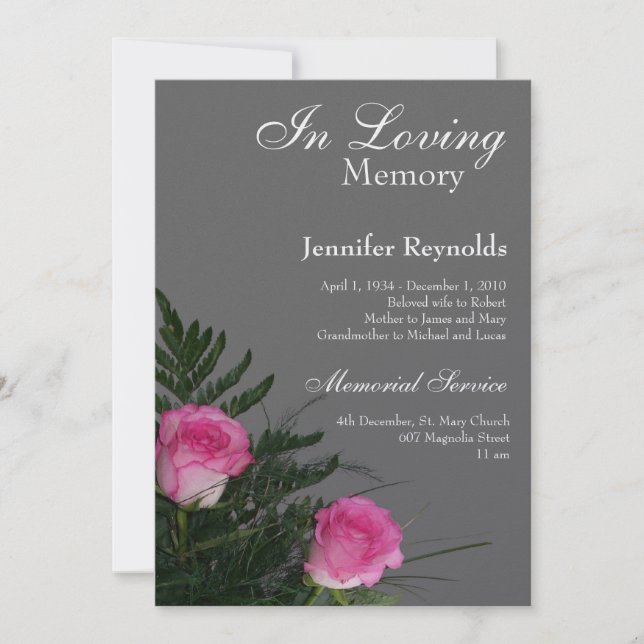 En la Invitación conmemorativa del amor por la mem (Anverso)