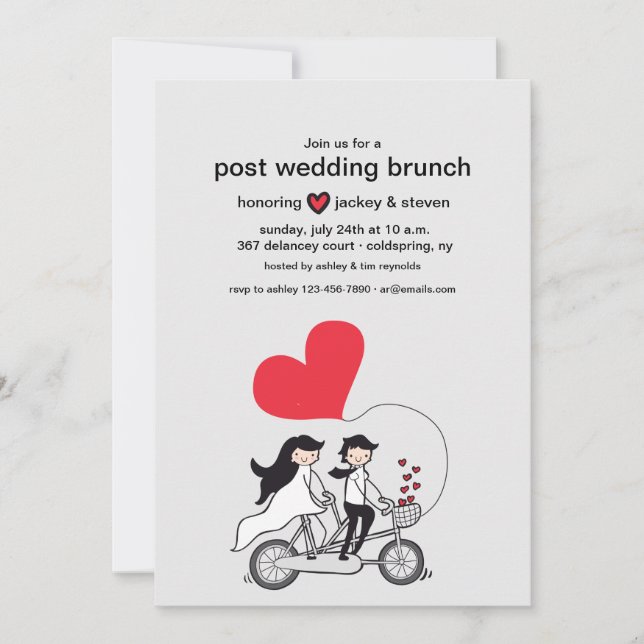En la invitación del brunch de la boda del poste (Anverso)