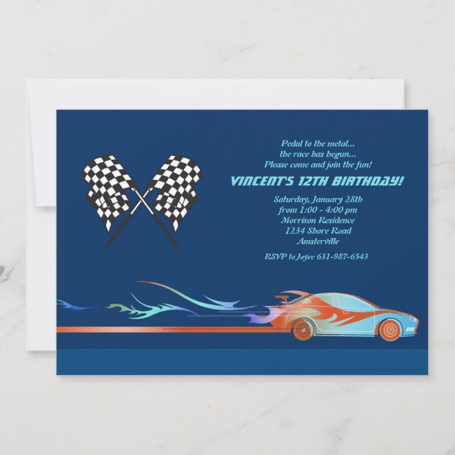En la invitación del circuito de carreras (Anverso)