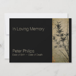 En la Invitación del funeral de Bambú de la memori