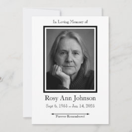 En la invitación funeraria de la foto de la memori