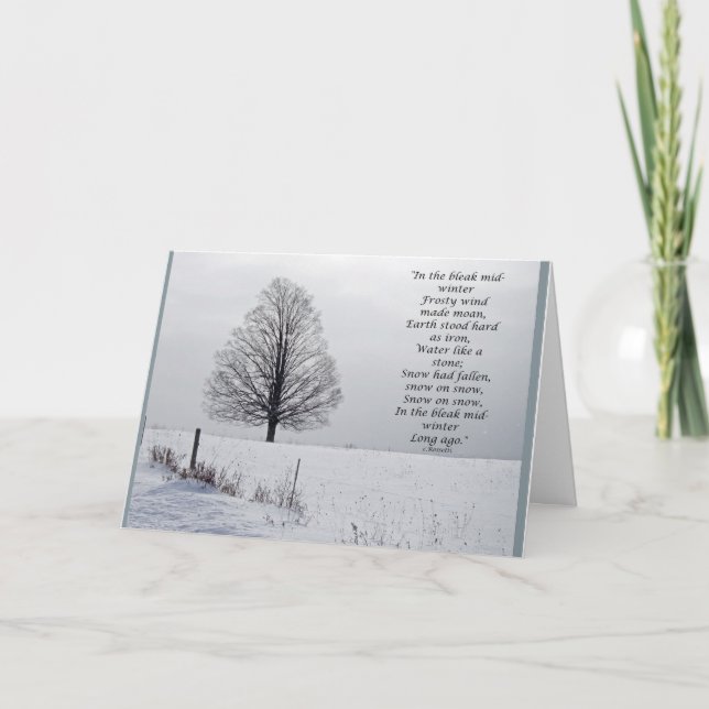 En la mediados de tarjeta de Navidad triste del (Anverso)