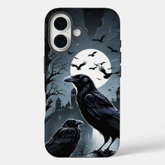 En la medianoche Moon Raven Iphone 16 funda