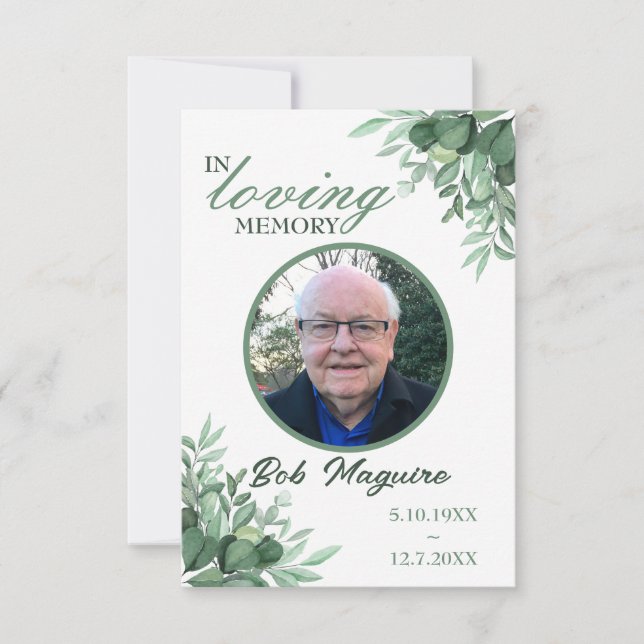 En la memoria amorosa Green deja tarjeta funeraria (Anverso)