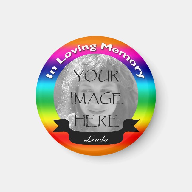 En la memoria amorosa: imán de foto arcoiris (Frente)