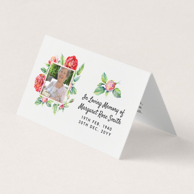 En la memoria amorosa tarjeta de fotografía Bereav (Anverso)