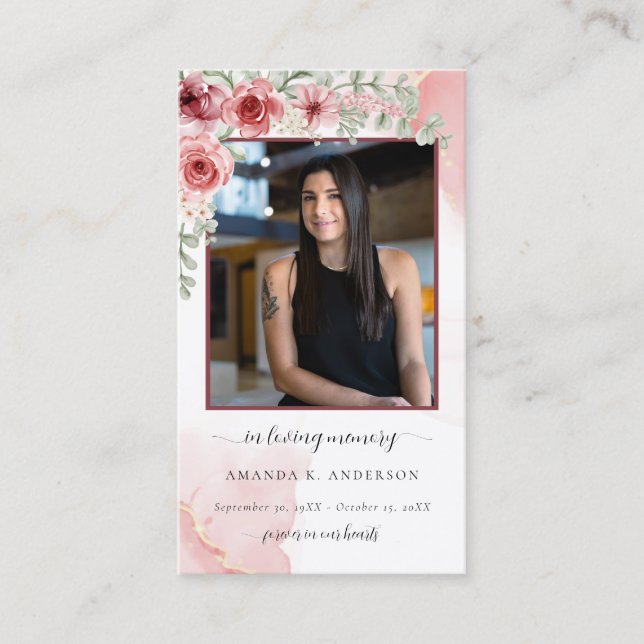 En la memoria amorosa Tarjeta de plegaria funerari (Anverso)