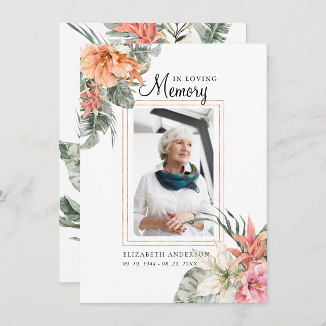 En la memoria amorosa | Tarjeta de rezo de funeral (Anverso / Reverso)