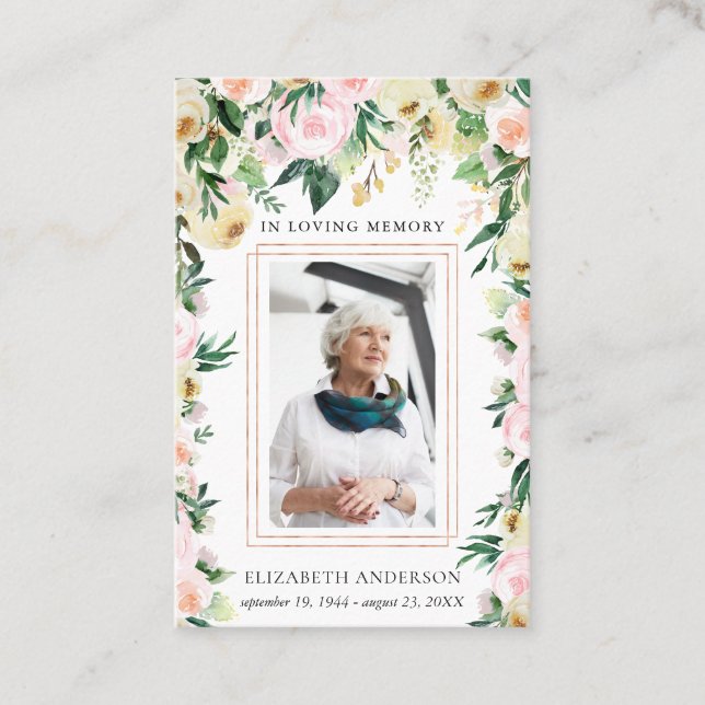 En la memoria amorosa | Tarjeta de rezo de funeral (Anverso)