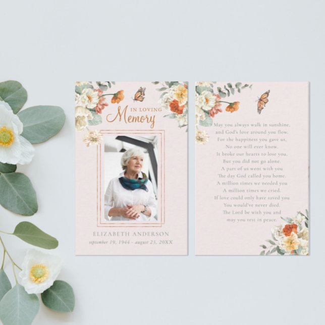 En la memoria amorosa | Tarjeta de rezo de funeral (Subido por el creador)