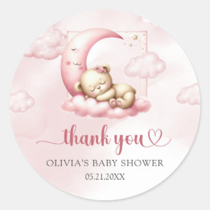 En la nube 9 Chica rosa lindo pegatina Baby Shower