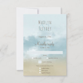 En la orilla de la playa de surf océano boda RSVP