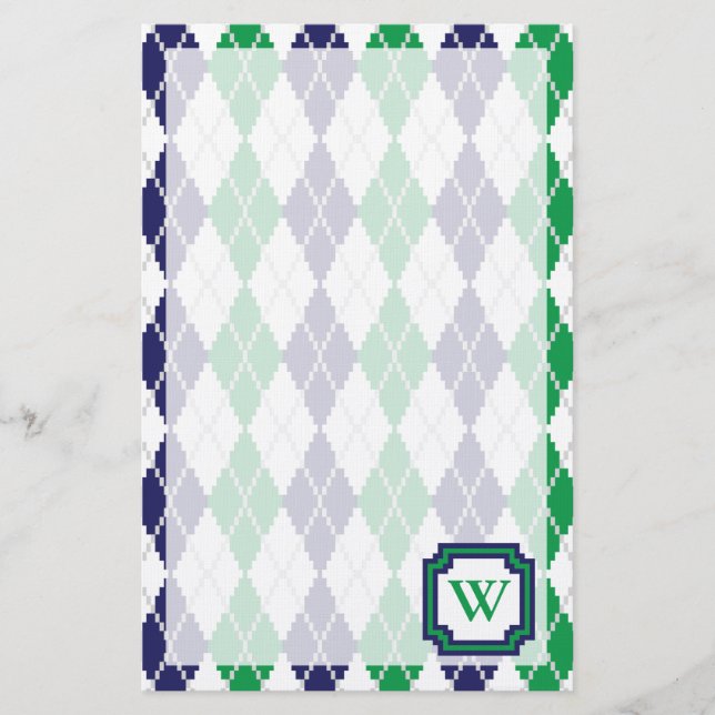 En la papelería verde Argyle (Anverso)