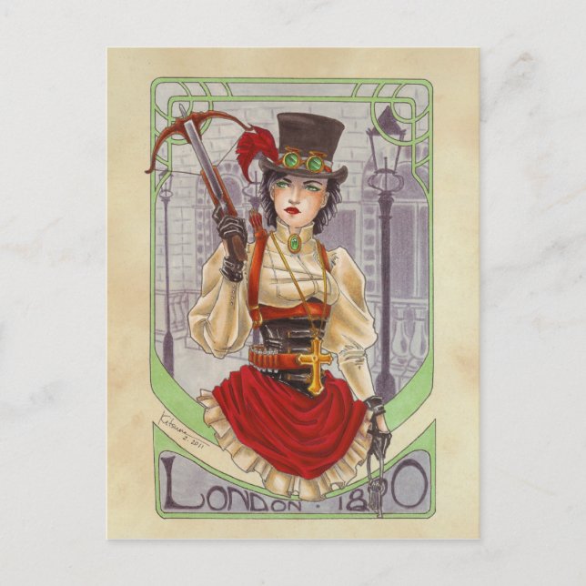 En la postal Hunt - Londres 1890 (Anverso)