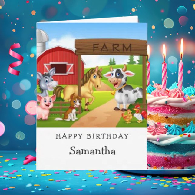 En la tarjeta de cumpleaños 1 de la granja (Moo-ve on over to get your hands on this fabulous card and make someone's day truly special!)