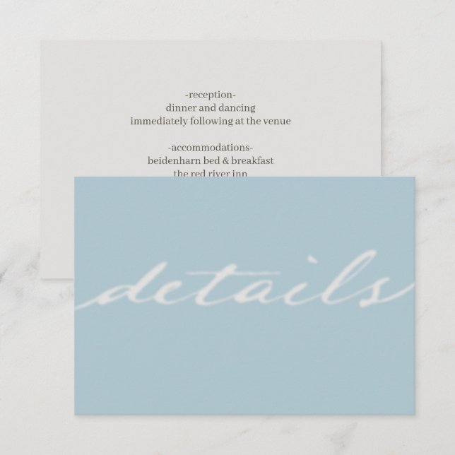 en la tarjeta de inscripción del Boda de amor de D (Anverso / Reverso)