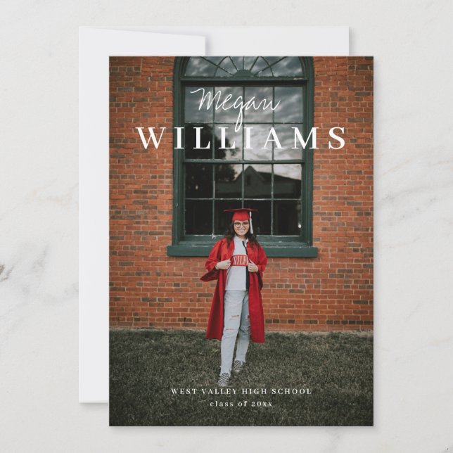 En la tarjeta de Invitación del graduado de fotogr (Anverso)