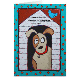 En la tarjeta de la caseta de perro