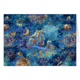 En la tarjeta de luna 5 x 7