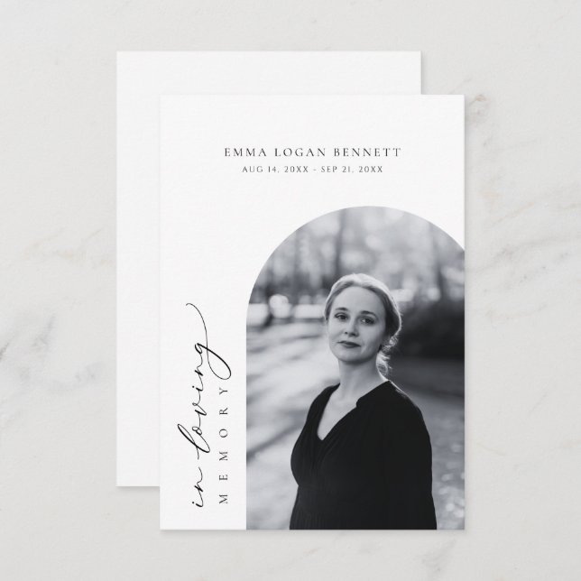 En la tarjeta de oración de fotos del arco de los  (Anverso / Reverso)