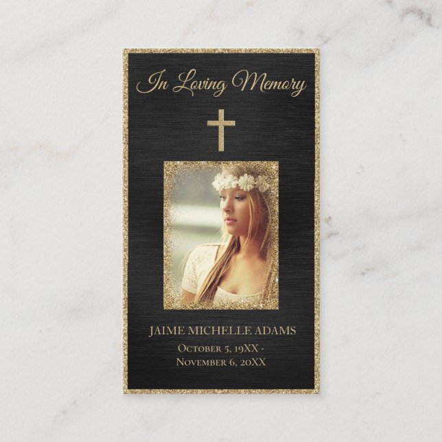 En la tarjeta de oración funeraria de amor por la  (Anverso)