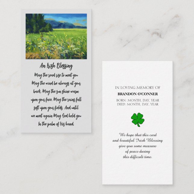 En la tarjeta de simpatía por el campo de la memor (Anverso / Reverso)