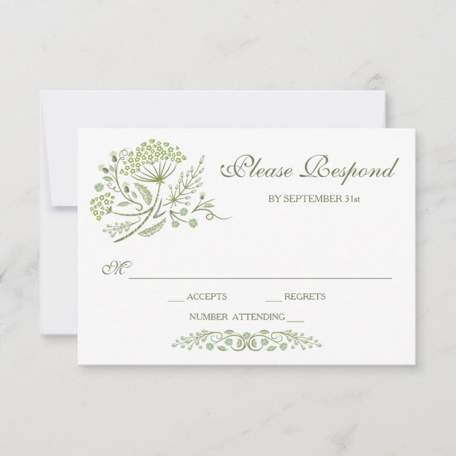 En la tarjeta RSVP de matrimonio de pradera (Anverso)