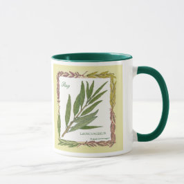 En la taza de la hoja de laurel del ~ del jardín