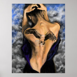 En las alturas - Mujer - Poster - Arte de pintura