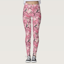 En las flores de cerezo leggings chinas rosadas